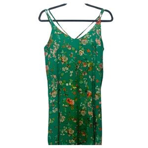 Green Floral Short Slip Dress 90’s Y2K Style Fairycore Size S